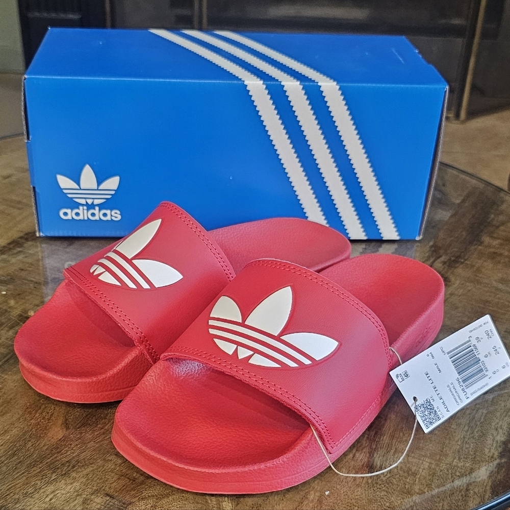 Sold Adidas Red Slide Sandals For Men